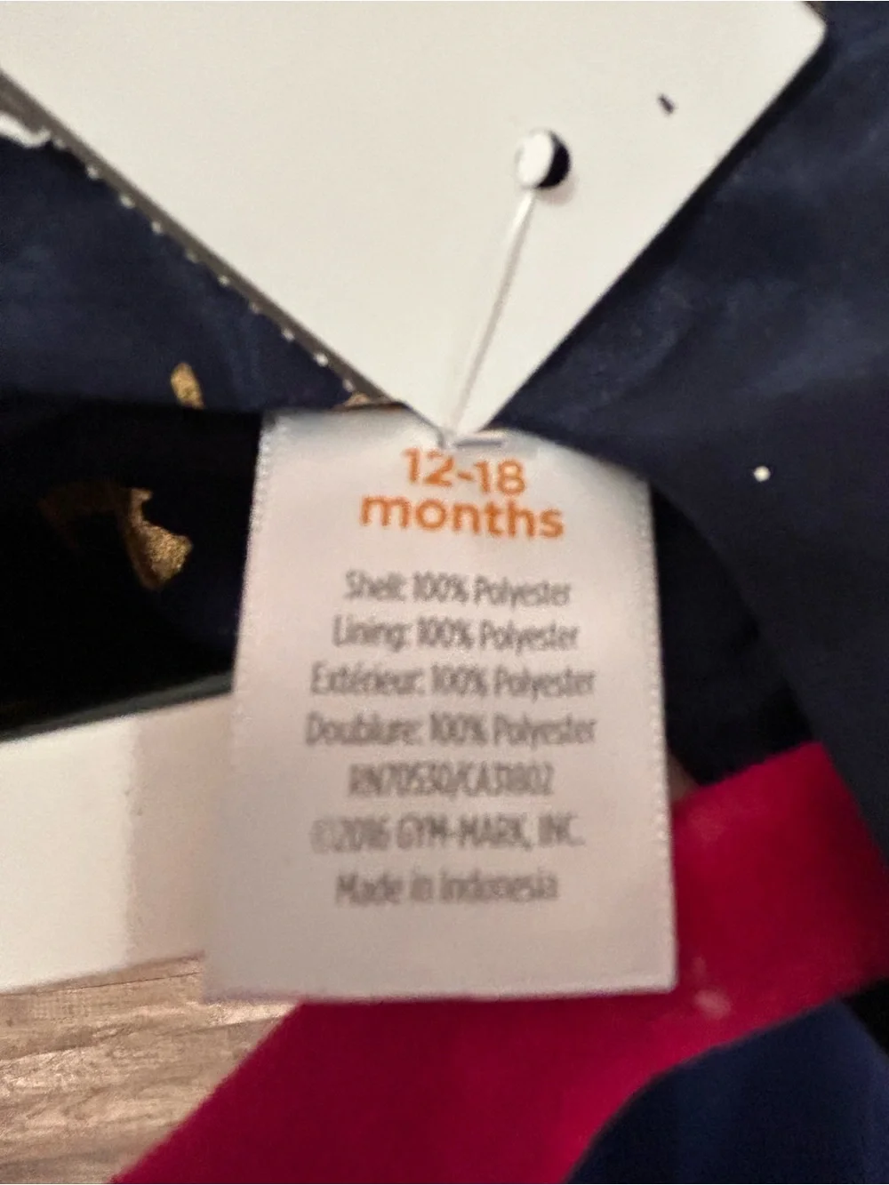 Gymboree Navy Blue Dress with Gold Dog Print